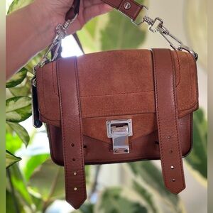 Proenza Schouler Mini PS1 Brown suede/leather crossbody shoulder Bag